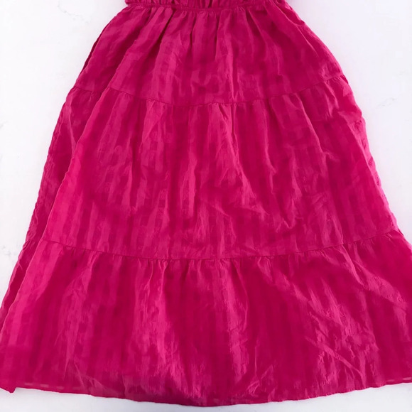 NWOT Anthropologie Francesca Tiered Midi Dress Size Medium Petite. Hot pink - Picture 7 of 14